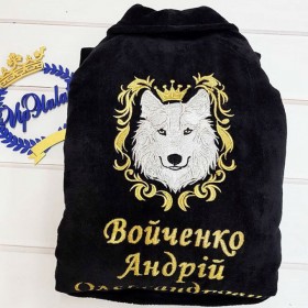 Мужской махровый халат "Волк-царевич"